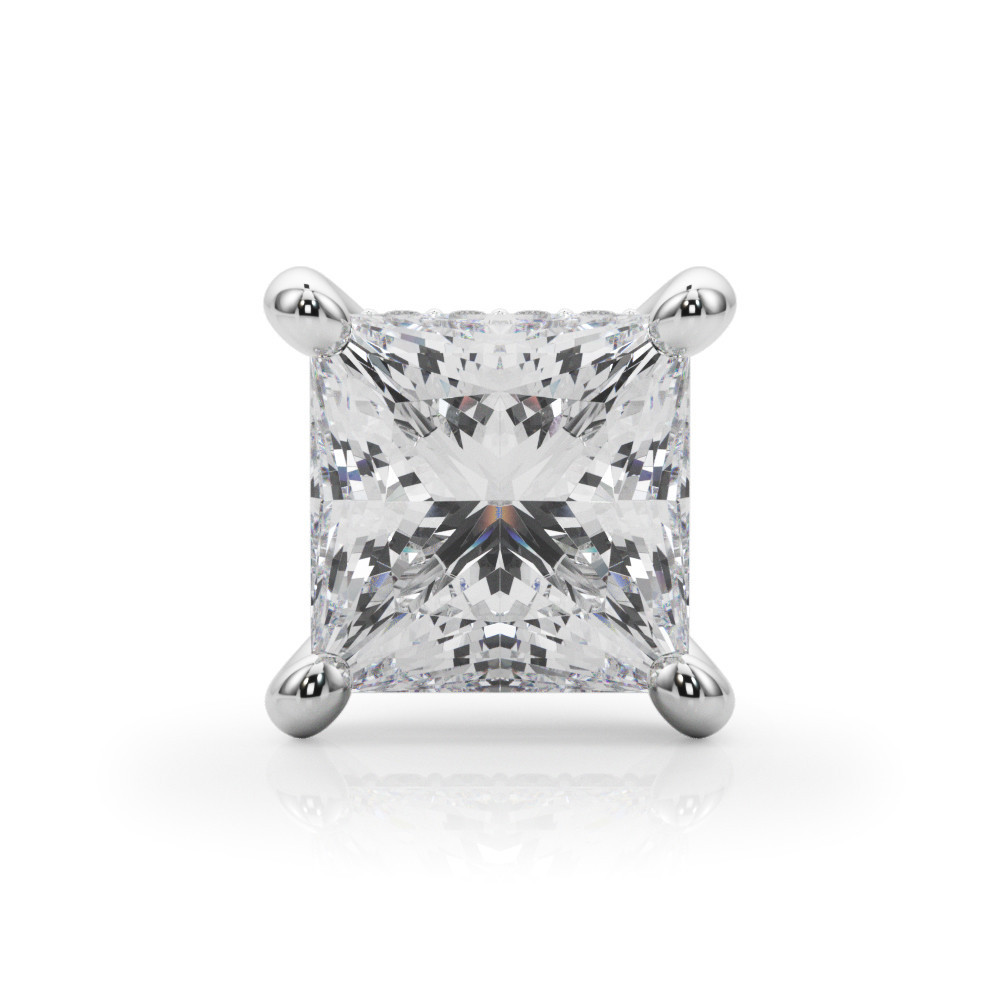 4 PRONG PRINCESS CUT HIDDEN HALO HEAD